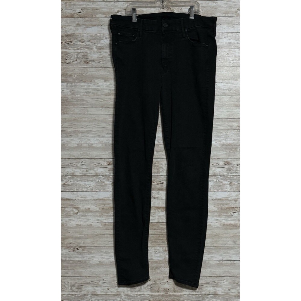 MOTHER The Looker Distressed Jeans Not Guilty Size 31 Black Goth Emo Grunge